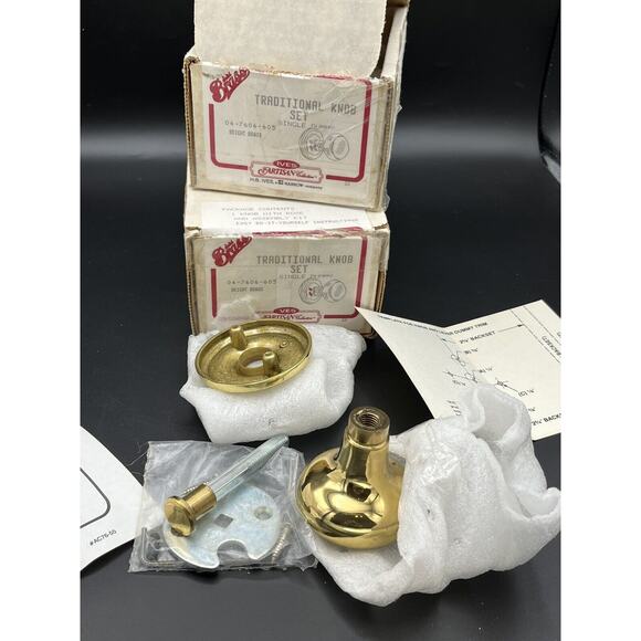 Vtg H.B. Ives Artisan Collection Single Dummy SOLID Brass Knobs W/Rose Lot Of 2 - Picture 1 of 16